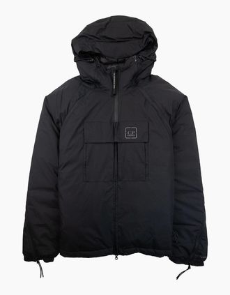 C.P. Company Mens Cp Company The Metropolis Series Pertex Hooded Bloom Down Jacket Black 999 - Size: 38/Regular
