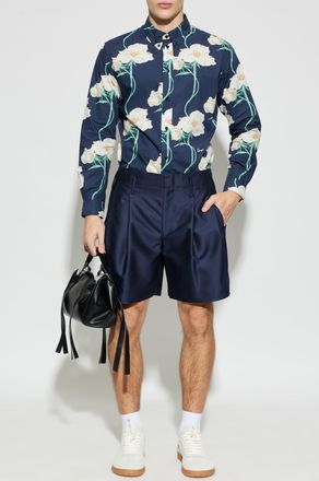 Kenzo Shirt With Floral Motif, Mens, Navy Blue