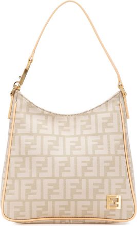 Fendi Pre-owned Womens Baguette Logo Canvas Handbag - Ivory Textile - One Size
