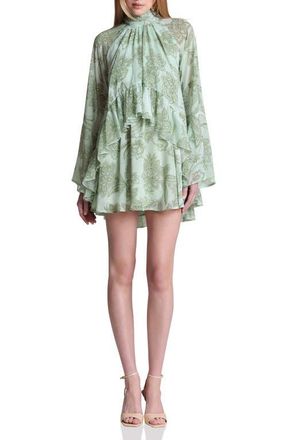 Avec Les Filles Ruffle Tiered Dress in Olive Batik at Nordstrom, Size X-Large