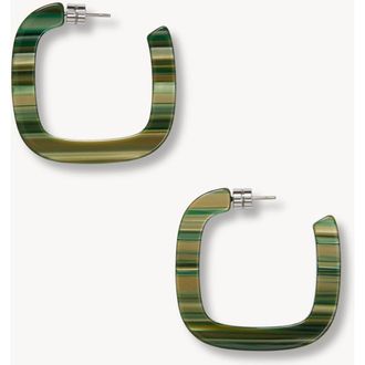 Machete Jewelry Midi Square Hoops in Meadow at Nordstrom