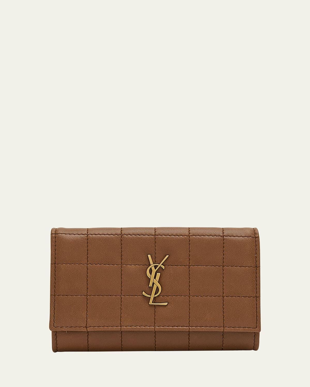 【関税＆送料込み】Saint Laurent Wallets Saint Laurent YSL Monogram Small Ziptop Wallet in Grained