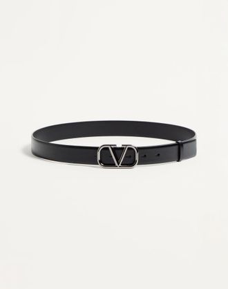 Valentino Garavani Cintura VLogo Signature In Vitello 30 Mm Uomo NERO 085