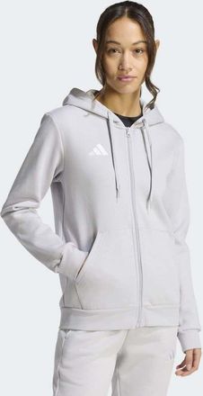 adidas adidas Performance - Entrada26 - Felpa con cappuccio grigio chiaro squadra / bianco con zip integrale