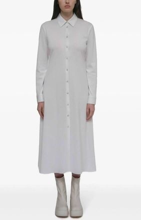 Rosetta Getty Pleated Shirtdress In White