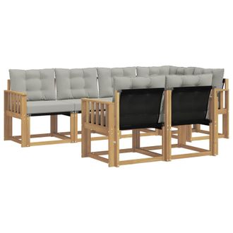 vidaXL Conjunto De Sof&aacute;s De Exterior 7 Pcs Blanco Y Gris Claro Vidaxl