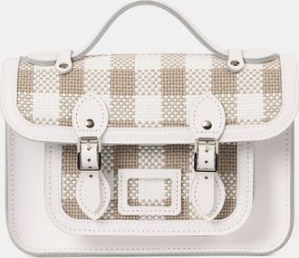The Cambridge Satchel Company The Mini - Taupe Plaid & Brilliant White
