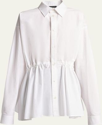 Balenciaga Hourglass Poplin Mini Shirtdress