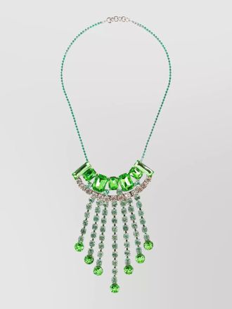 Dries Van Noten statement brass necklace strass charms