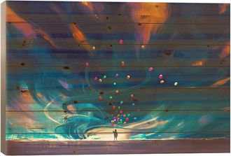 iCanvas Icanvas The Blue Tornado Wood Print By Grandfailure Wall Art