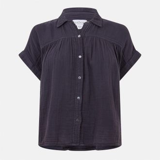 Velvet Womens by and Regular Fit Short Sleeve Shirt in Ink - Blue - Size 12 UK
