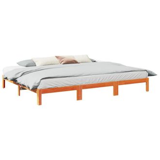 Berkfield Home Family Bed Frame No Mattress Wax Brown 240x200 cm Solid Wood Pine