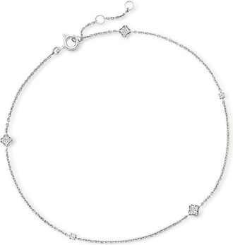 RS Pure by Ross-Simons Diamond Anklet in Sterling Silver