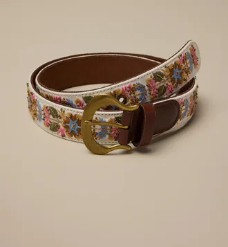 Lucky Brand Embroidered Bead Belt