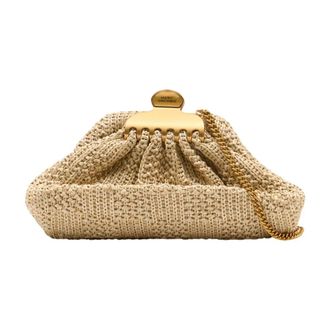 Marc Jacobs Shoulder Bags, female, Beige, Size: ONE SIZE The Summer Woven Glam Small Clutch