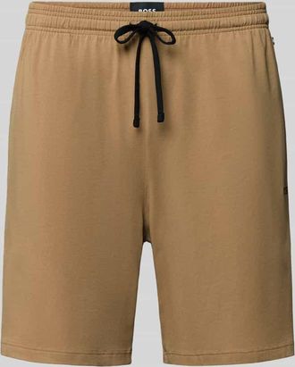 HUGO BOSS Regular Fit Sweatshorts aus Baumwoll-Mix Modell MIX&MATCH in Camel, Gr&ouml;&szlig;e XXL