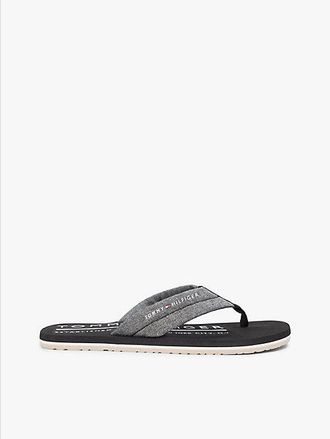 Tommy Hilfiger Pure Linen Chambray Jacquard Flip-Flops