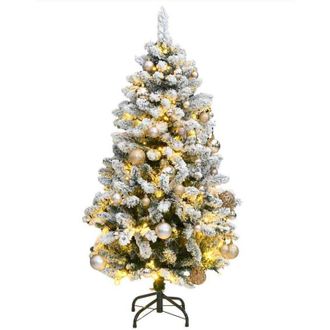 vidaXL &Aacute;rbol De Navidad Artificial Con Bisagras 150 Led Y Bolas 150 Cm Vidaxl