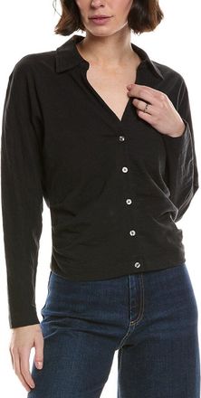 Lilla P Side Pleat Button Down Shirt