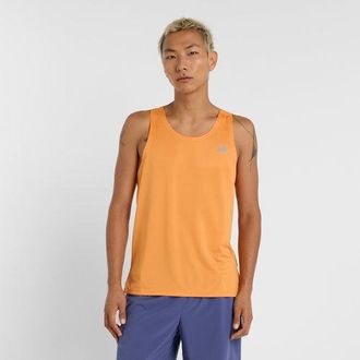 New Balance Mens Sport Essential Tank in Orange Poly Knit, size Large