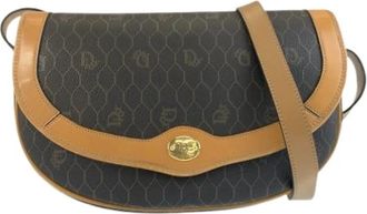 Dior Pre-owned Vintage Canvas Pochette - Dames - Vintage Schoudertas - Bruin - ONE Size - Leer - Vintage