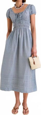 Ciao Lucia Gingham Aladine Dress In Blue And White