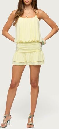 Edikted Heidey Ruffle Jersey Minidress in Yellow at Nordstrom, Size X-Small