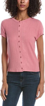 Bernardo Ribbed Button-Up Top