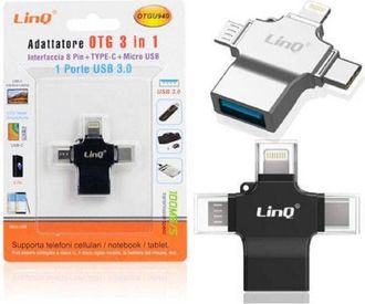 Trade Shop Trade Shop - Otg 3in1 Adattator De La Luz Type-c Micro Usb Femmina 100 Mbps Otgu940