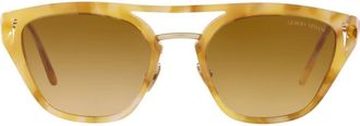 Giorgio Armani tortoiseshell pilot-frame sunglasses - men - Acetate - 51 - Yellow