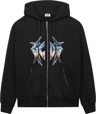 GCDS Studded Hoodie - Heren - Vesten met rits - Zwart - XS - Katoen - Hoodies & sweatvesten
