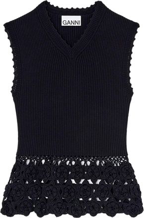 Ganni VEST IN COTTON CROCHET - Ganni - Woman