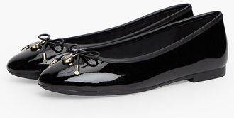 Tommy Hilfiger Womens Patent Leather Ballet Flat - Black - US 6.5 / EU 37