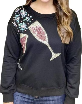 Why Dress Sequin Champagne Shirt In Black