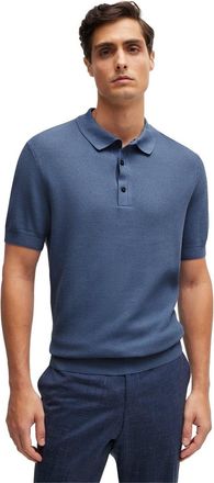 HUGO BOSS Mens Regular Fit Short Sleeve Polo Shirt in Open Blue - Size 2XL