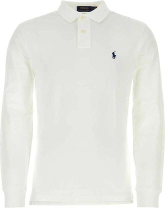 Polo Ralph Lauren Polo shirt met geborduurd paardje- lange mouwen - Heren - Polos - Wit - XL - Katoen - Tops