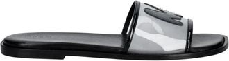 Msgm Slide - Dames - Sandalen - Zwart - 37 EU - Leer - Schoenen