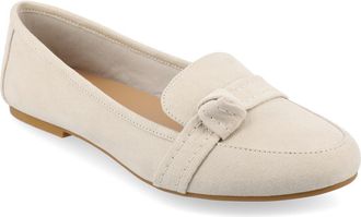 Journee Collection Marci Knotted Strap Loafer - Wide Width Available in Bone at Nordstrom Rack, Size 6.5