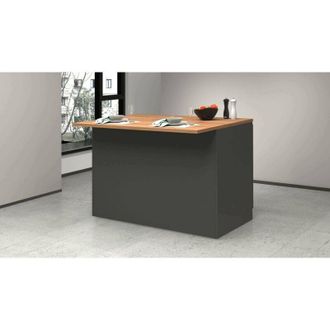 Dmora Isola da cucina Analiza, Armadio multiuso, Mobile per cucinotto, Tavolo ausiliario, 100% Made in Italy, 125x90h90 cm, Antracite e Ardesia - Dmora