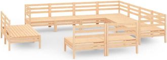 vidaXL 11 Piece Garden Lounge Set Solid Wood Pine vidaXL