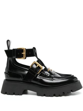Alexander Wang carter box ankle-strap boots - women - Leather - 37.5 - Black