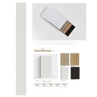 Trade Shop TrAdE Shop Traesio - Pannello Decorativo 3d Bianco 148x290 Cm Effetto Ondulato Moderno In Ps