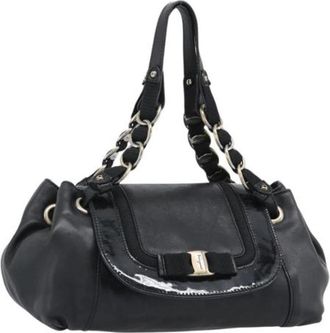 Ferragamo Pre-owned Hand Bag - Dames - Vintage Schoudertas - Zwart - ONE Size - Leer - Vintage