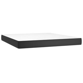 vidaXL Vidaxl - Colch&oacute;n De Muelles Ensacados Cuero Sint&eacute;tico Negro 180x200x20cm