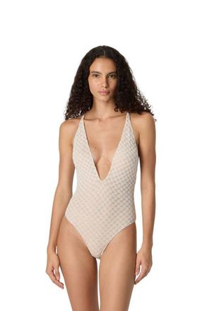 Missoni One-piece Swimsuit In Lam&eacute; Viscose With Raschel Workmanship in White at Nordstrom, Size 38 It