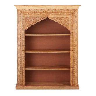 Maisons du monde Estanter&iacute;a de madera de mango grabado marr&oacute;n