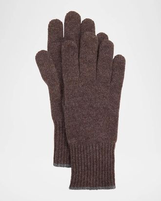 Brunello Cucinelli Men & apos;s Cashmere Knit Gloves