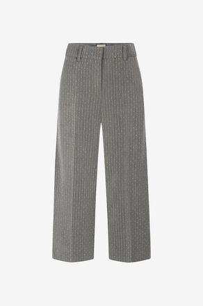 Seductive Nadelstreifenhose mit weitem Bein und Kristallen Carina