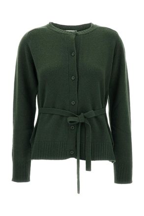P.A.R.O.S.H. Green Wool Fixed Belt Cardigan
