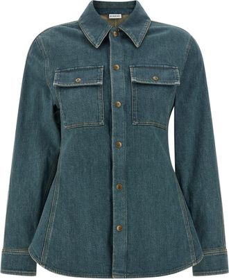 Burberry Blue Tailored Solid Shirt